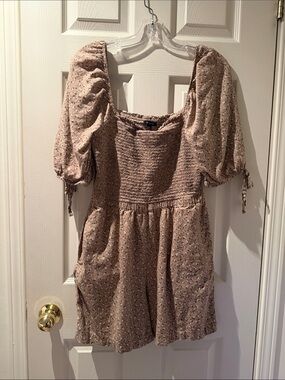 RW&CO. Floral Smocked Romper in Mauve